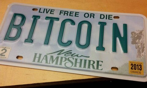NH Bitcoin vanity plate